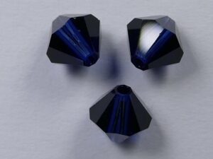6 mm Dark Indigo Swarovski Element Bicones