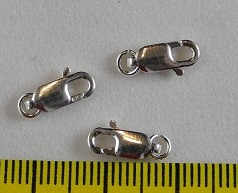 Lobsterslotje, 5x10,7 mm, Sterling Zilver