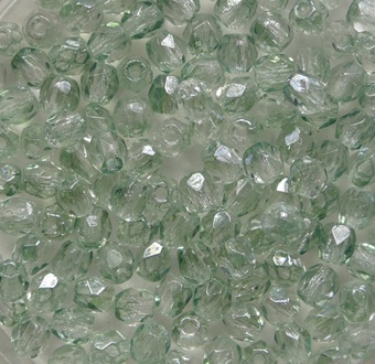 FP1-03-00030LL Crystal Light Green Luster Czech Glass Facet Firepolish 3 mm color 00030LL