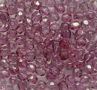 FP1-03-00030LP Luster Transparent Topaz Pink Czech Glass Facet Firepolish 3 mm color 00030LP