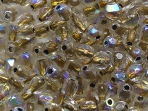 FP1-03-00030XCL Copper Lined Crystal AB Czech Glass Facet Firepolish 3 mm 50 stuks