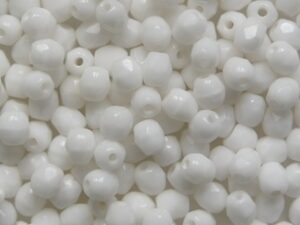 FP1-03-02010 White Alabaster Czech Glass Facet Firepolish 3 mm 50 stuks