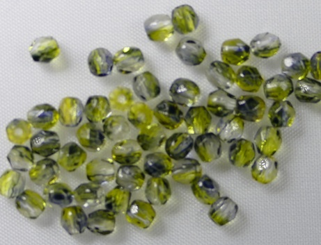 FP1-03-03528CRK Dual Coat Blueberry-Lemon Czech Glass Facet Firepolish 3mm