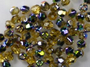 FP1-03-10040V Vitral Medium Topaz Czech Glass Facet Firepolish 3mm