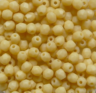 FP1-03-13010M Matte Opaque Light Beige Czech Glass Facet Firepolish 3 mm color 13010M