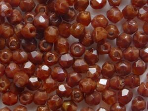 FP1-03-17612 Dark Caramel Czech Glass Facet Firepolish 3 mm 50 stuks