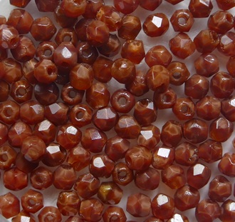 FP1-03-17612 Dark Caramel Czech Glass Facet Firepolish 3 mm color 17612