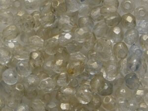 FP1-03-30031GM Gold Marbled Light Sapphire Czech Glass Facet Firepolish 3 mm 50 stuks