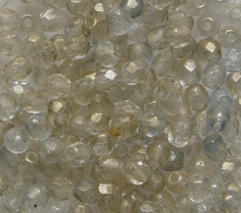 FP1-03-30031GM Gold Marbled Light Sapphire Czech Glass Facet Firepolish 3 mm color 30031GM