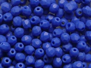 FP1-03-33200M Matte Opaque Blue Czech Glass Facet Firepolish 3 mm  50 stuks