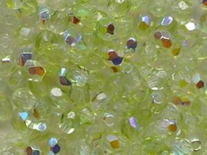 FP1-03-50231X Crystal Olivine AB Czech Glass Facet Firepolish 3mm 50 stuks