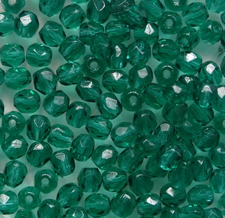 FP1-03-50730 Emerald Czech Glass Facet Firepolish 3 mm color 50730