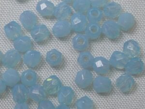 FP1-03-61000 Milky Aquamarine Czech Glass Facet Firepolish 3mm