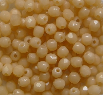 FP1-03-72000 Milky Apricot Czech Glass Facet Firepolish 3 mm color 72000