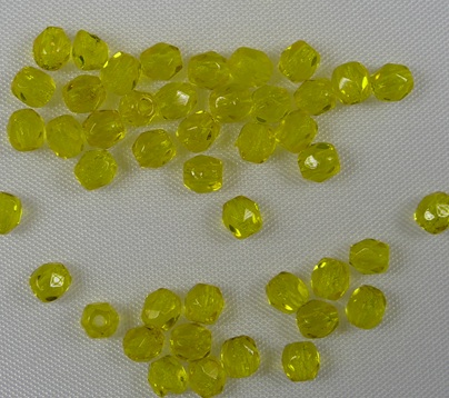 FP1-03-80010 Lemon Czech Glass Facet Firepolish 3mm FP1-03-80010 Lemon Czech Glass Facet Firepolish 3mm
