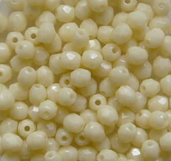 FP1-03-83529 Light Ivory Czech Glass Facet Firepolish 3 mm color 83529