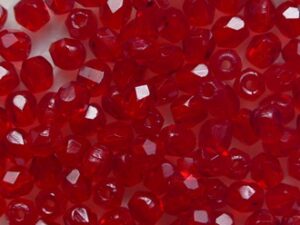 FP1-03-90080 Siam Ruby Czech Glass Facet Firepolish 3 mm 50 stuks - Afbeelding 1