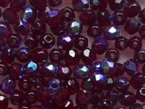FP1-03-90110X Garnet AB Czech Glass Facet Firepolish 3 mm 50 stuks - Afbeelding 1