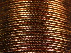 SOU-1200 Metallic Rayon Copper Soutache koord 3 mm, per meter