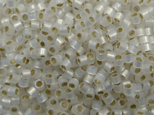 DB-10-0221 Gilt Lined White Opal Miyuki Delica's 10/0