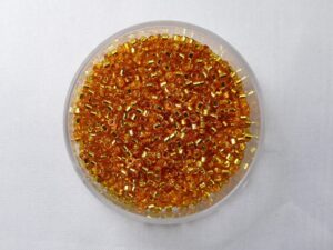 DB-11-2157 Duracoat Silver Lined Dyed Yellow Gold Miyuki Delica's 11/0 - Afbeelding 1