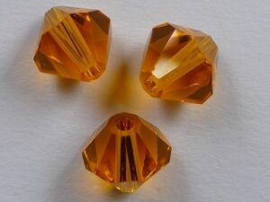 6 mm Sun Swarovski Element Bicones, op=op! - Afbeelding 1