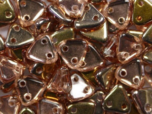 CMTR-00030C 2 hole Triangle Beads, 6 mm, Czech Mates, Crystal Apollo