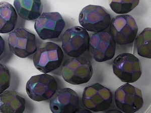 FP1-06-21195JT Matte Iris Purple Czech Glass Facet Firepolish 6 mm 25 stuks - Afbeelding 1