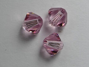 SW-05-ROLT 5 mm Light Rose Swarovski Element Bicones - Afbeelding 1