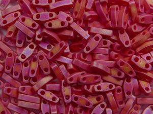 QTL-0408FR Opaque Matte Red AB Miyuki Quarter Tila Beads 5x1,2 mm