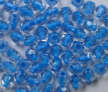FP1-03-44863LC Aqua Lined Crystal Czech Glass Facet Firepolish 3mm 50 stuks