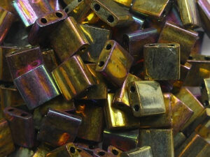 TL-0462 Metallic Gold Iris Miyuki Tila Beads 5x5 mm