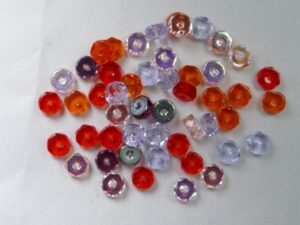 Czech Glass, Faceted Rondel beads, 3x6 mm, mix Melonberry - Afbeelding 1