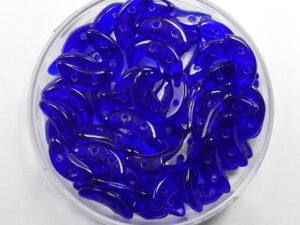 CZM-CR-30090 2 hole Crescent Beads, 10x3 mm, Czech Mates, Cobalt - Afbeelding 1