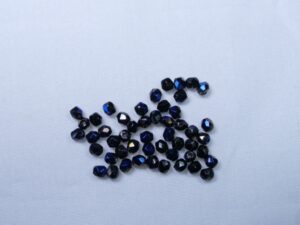 FP1-03-23980BR Blue Iris Jet Czech Glass Facet Firepolish 3mm 50 stuks