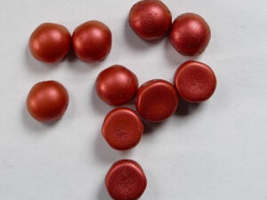 CAB-2-hole-01890 Lava Red 2-hole Cabochons, 6 mm, - Afbeelding 1