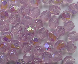 FP1-04-71000X Milky Pink AB Czech Glass Facet Firepolish 4mm 50 stuks - Afbeelding 1