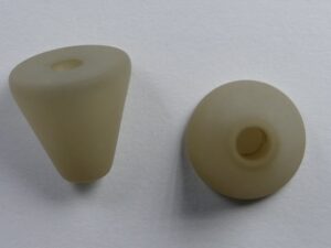 Pol-keg10-34 10 mm Polaris kegel kraal, grijs