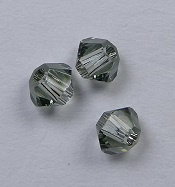 3 mm Black Diamond Swarovski Element Bicones
