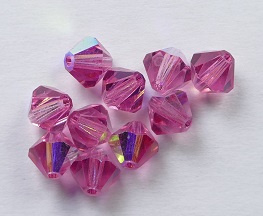 PrBic-06-ROAB Rose AB Preciosa Bicones 6 mm 10 stuks - Afbeelding 1