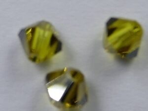 SW-04-SATCIT 4 mm Satin Citrine Swarovski Element Bicones - Afbeelding 1