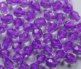 FP1-04-44826LC Pink Lined Crystal Czech Glass Facet Firepolish 4mm