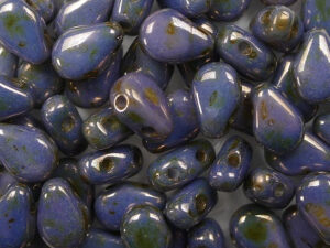 RDD-03000-65426 Round Dropduo, 5x7 mm, Chalk White Amethyst Gold Luster