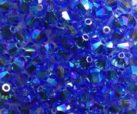 SW-04-SAPAB2 4 mm Sapphire AB2x Swarovski Element Bicones - Afbeelding 2