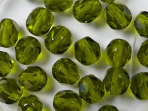 FP1-06-50230 Olivine Czech Glass Facet Firepolish 6 mm