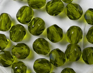 FP1-06-50230 Olivine Czech Glass Facet Firepolish 6 mm FP1-06-50230 Olivine Czech Glass Facet Firepolish 6 mm