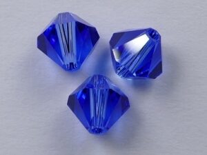 6 mm Sapphire Swarovski Element Bicones - Afbeelding 1