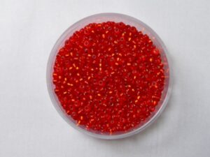 M-11-0010F Matte Silver Lined Flame Red 10 gram