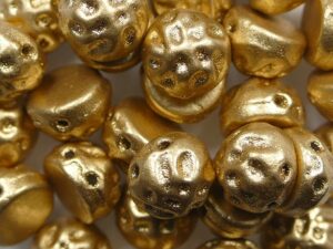 BQ2Cab-01710 Baroque 2-Hole Cabochon 7 mm Matte Metallic Flax 20 Pc. - Afbeelding 1