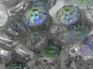 BQ2Cab-OV-00030-26601 Ovale Baroque 2-Hole Cabochon 8x6 mm Backlit Petroleum 20 Pc.